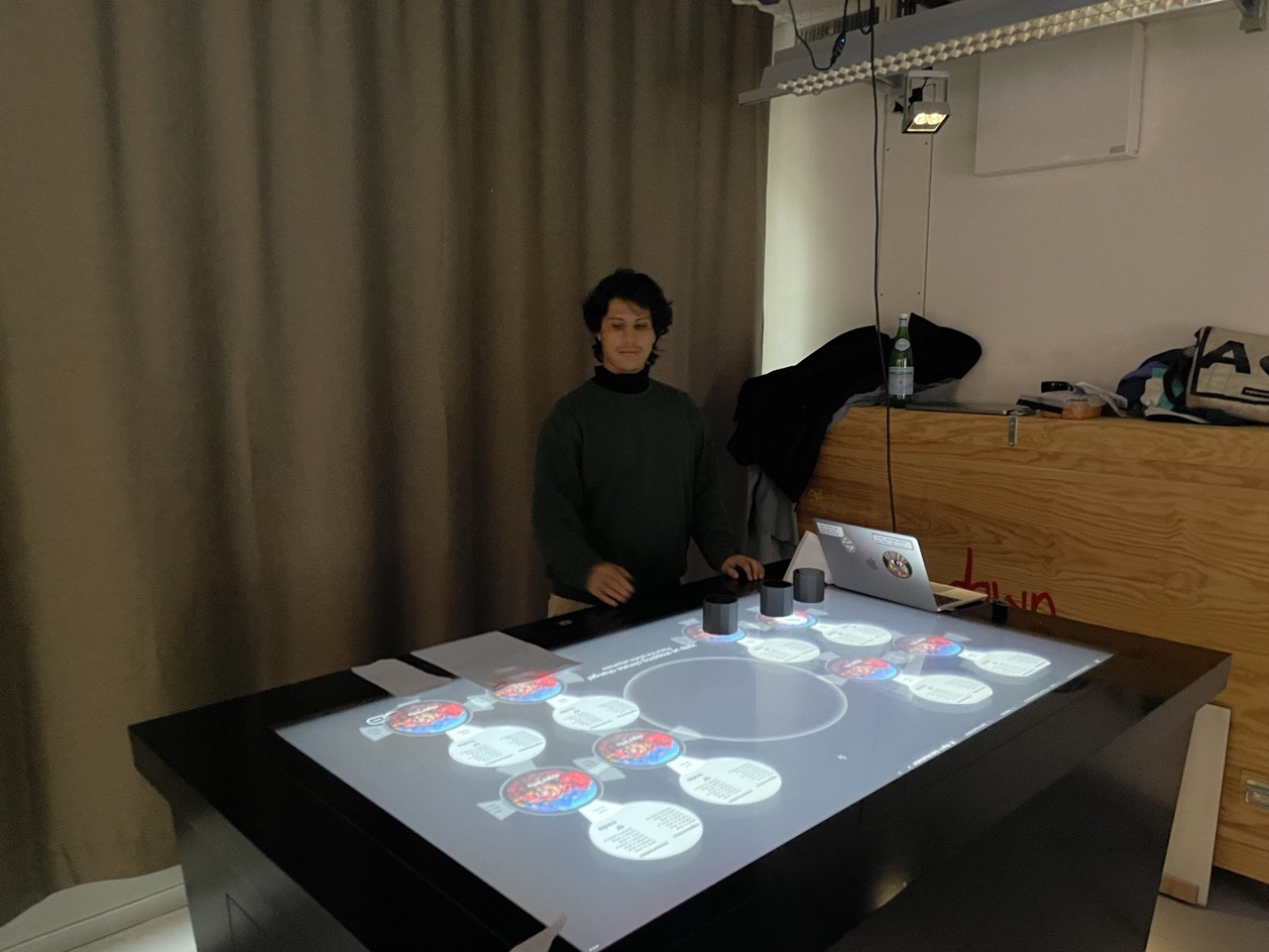 Elias testing wireframe on table